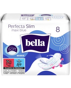 Bella Дамски превръзки Perfecta Blue, Maxi, 8 броя