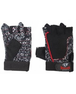 Дамски фитнес ръкавици Armageddon Sports - Black Flower, размер XS, черни