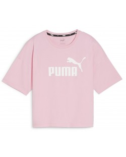 Дамска тениска Puma - Essentials Logo Cropped Tee, размер L, розова