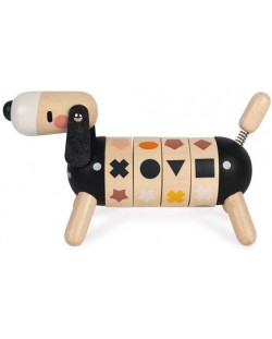 Дървена играчка Janod - Кученце с форми и цветове