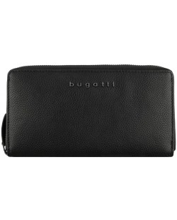 Дамски кожен портфейл Bugatti Bella - Long, RFID защита, черен