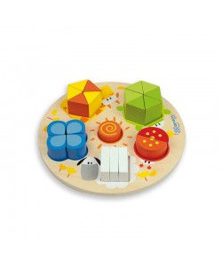 Дървен пъзел Andreu toys - Цифри, форми и цветове