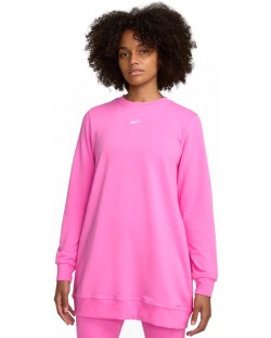 Дамска блуза Nike - Dri-Fit One Crew-Neck French Terry Tunic,  розова