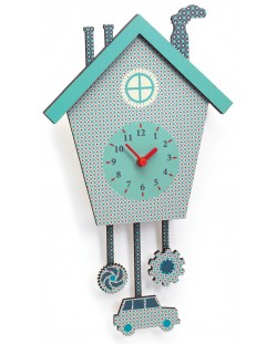 Стенен часовник за детска стая Djeco – Къщичка