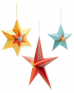 Висяща декорация за детска стая Djeco – Нощни звезди, 3 броя