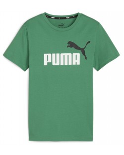 Детска тениска Puma - Essentials+ Two-Tone Logo , зелена