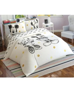 Комплект за спалня TAC Licensed - Minnie & Mickey Glitte, 100% памук