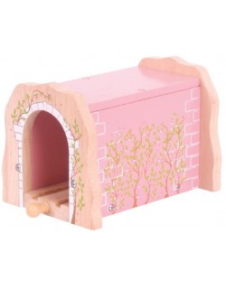 Детска дървена играчка Bigjigs - Тухлен розов тунел
