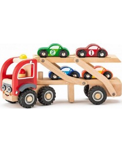 Детска играчка Woody - Автовоз със състезателни коли
