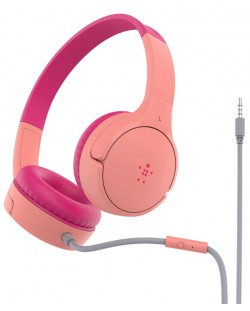 Детски слушалки с микрофон Belkin - SoundForm Mini, розови