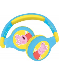 Детски слушалки Lexibook - Peppa Pig HPBT010PP, безжични, сини