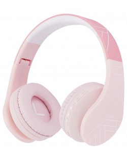 Детски слушалки с микрофон PowerLocus - P1, безжични, розови