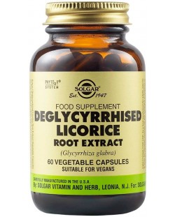 Deglycyrrhised Licorice Root Extract, 60 растителни капсули, Solgar