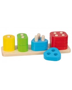 Детска играчка Goki - Низанка форми, Научи се да броиш