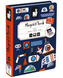 Детска магнитна книга Janod - Космос, 50 части