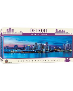 Панорамен пъзел Master Pieces от 1000 части - Детройт, Мичиган