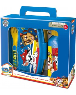 Детски комплект Stor Paw Patrol - Бутилка, кутия за храна и прибори