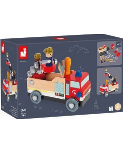 Детска играчка Janod - Направи пожарна кола, Diy