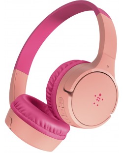 Детски слушалки с микрофон Belkin - SoundForm Mini, безжични, розови