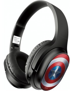 Детски слушалки ERT Group - Captain America, безжични, черни