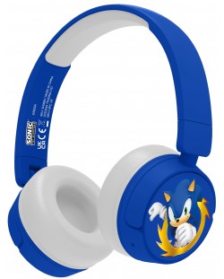 Детски слушалки OTL Technologies - Sonic The Hedgehog, безжични, сини