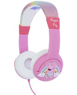 Детски слушалки OTL Technologies - Peppa Pig Rainbow, розови