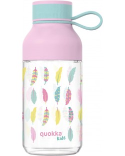 Детска бутилка за вода Quokka Kids - Ice, Feathers, 430 ml