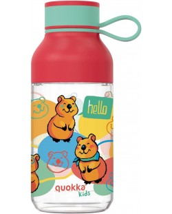 Детска бутилка за вода Quokka Kids - Ice, Happy, 430 ml