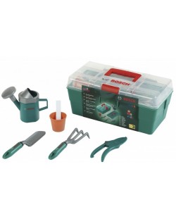 Детски комплект Klein - Градински инструменти Bosch в кутия, зелен
