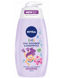 Nivea Kids Детски душ гел и шампоан, 2 в 1, 500 ml