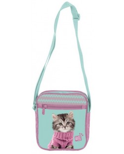 Детска чанта през рамо Paso Studio Pets - Коте с пуловер