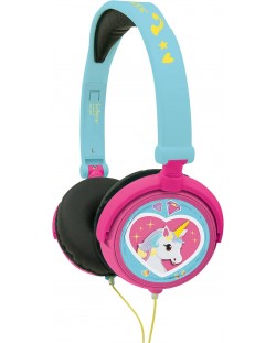 Детски слушалки Lexibook - Unicorn HP017UNI, сини/розови