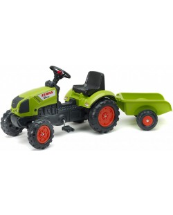 Детски трактор с ремарке и педали Falk - Claas, зелен