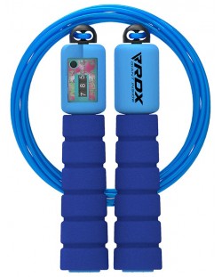 Детско въже за скачане RDX - FP Kids, 314 cm, с брояч, синьо