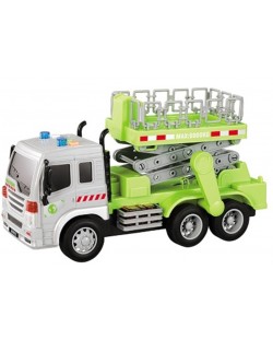 Детска играчка Ocie - Камион с вишка, City Service, зелен