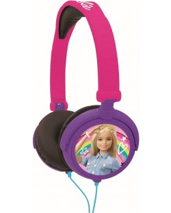 Детски слушалки Lexibook - Barbie HP010BB, лилави/розови