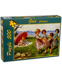 Пъзел Gold Puzzle от 500 части - Деца играят