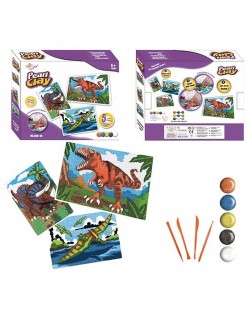 Детски творчески комплект Raya Toys - Картини на динозаври