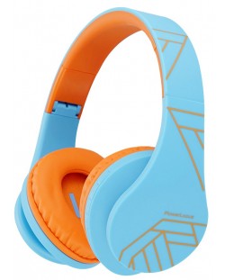 Детски слушалки PowerLocus - P2, безжични, сини/оранжеви
