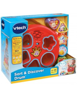 Детска играчка Vtech - Музикален барабан и сортер (на английски)