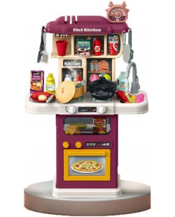 Детска кухня Felyx Toys - Little Chef, с пара и течаща вода, 64 части