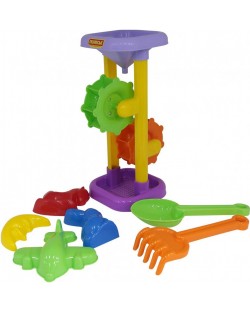Детски плажен комплект Polesie Toys - Мелница, 7 части, асортимент