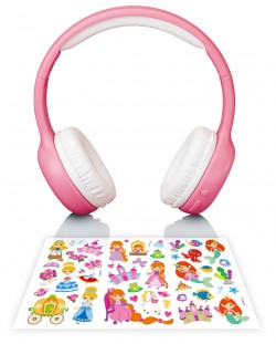 Детски слушалки с микрофон Lenco - HPB-110PK, безжични, розови
