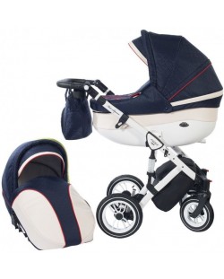 Детска количка 2 в 1 Baby Merc - Style, черно и бяло