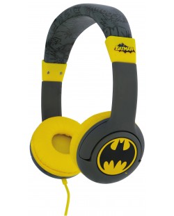 Детски слушалки OTL Technologies - Batman, сиви/жълти