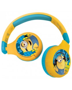 Детски слушалки Lexibook - The Minions HPBT010DES, безжични, жълти