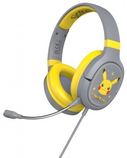 Детски слушалки OTL Technologies - Pro G1 Pikachu, сиви/жълти