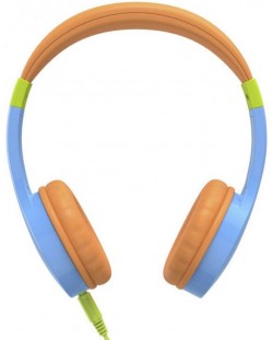 Детски слушалки с микрофон Hama - Kids Guard, сини/оранжеви
