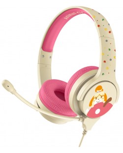 Детски слушалки OTL Technologies - Animal Crossing, бежови/розови