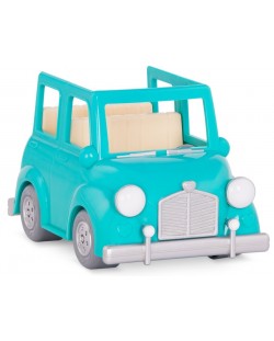 Детска играчка Battat Li'l Woodzeez - Кола, зелена, с куфарче
